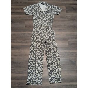 BIG BUD PRESS Daisy Print Short Sleeve Jumpsuit Romper XS Made in Los Angeles